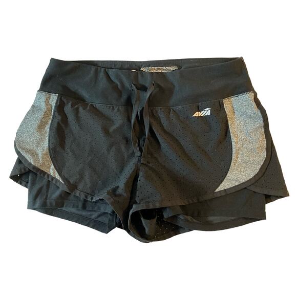Women's Running Shorts Avia Size XS Shorts Lining  Attached Black with Gray Trim - Picture 1 of 5